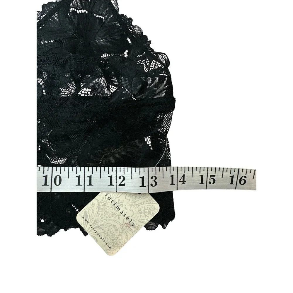 New Free People Bralette‎ Women's Medium Black Everyday Lace Longline Stretch - Picture 9 of 9